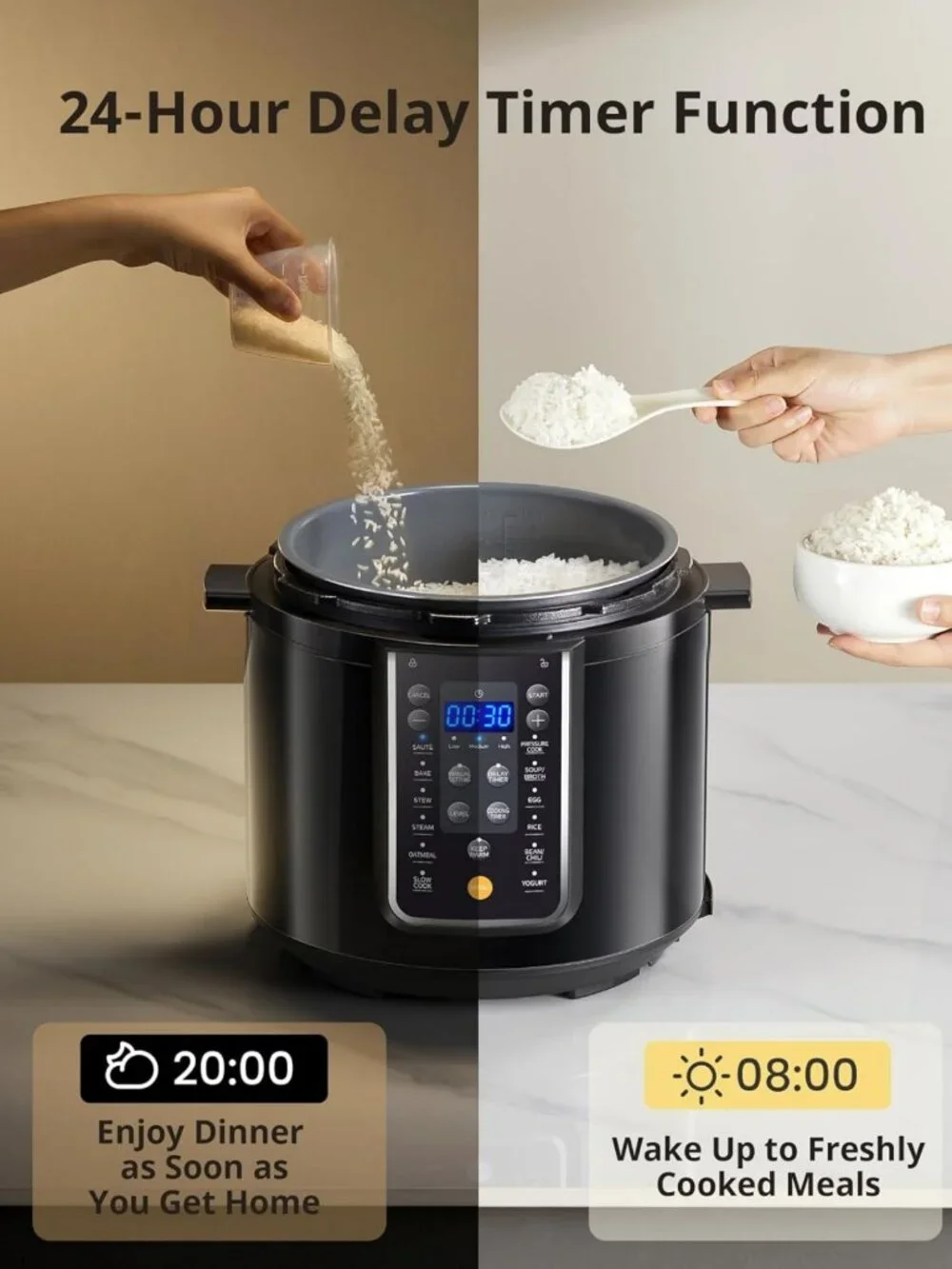 12-in-1 Electric Pressure Cooker, 6 Quart Nonstick Pot, Multi-Cooker for Easy